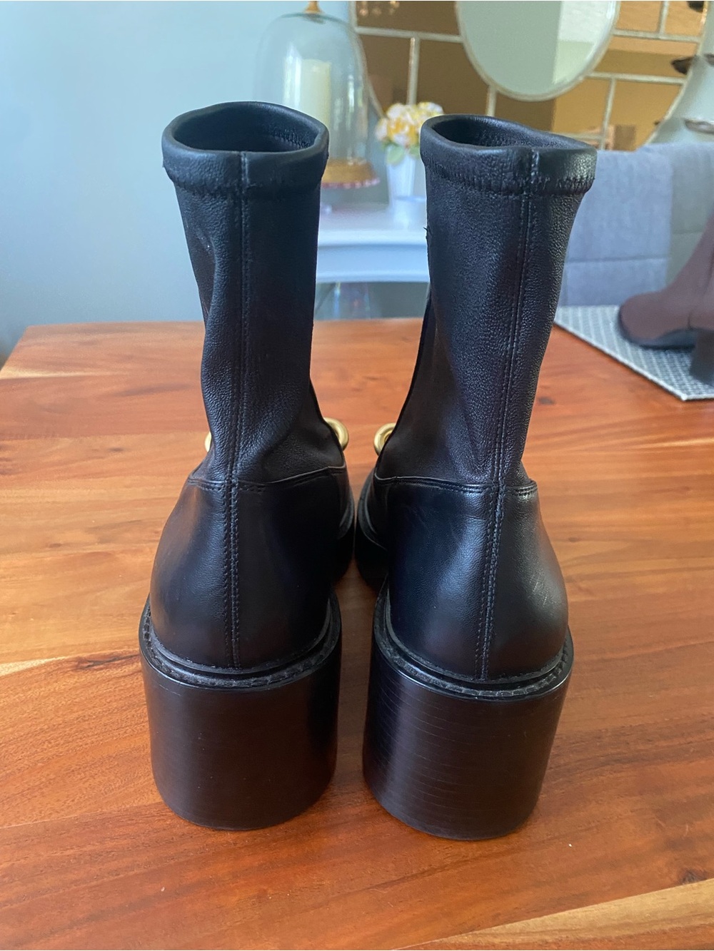 COACH Kenna Boots Black Leather Platform Ankle Bootie size 11 leather - Picture 4 of 15